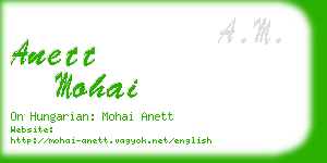 anett mohai business card